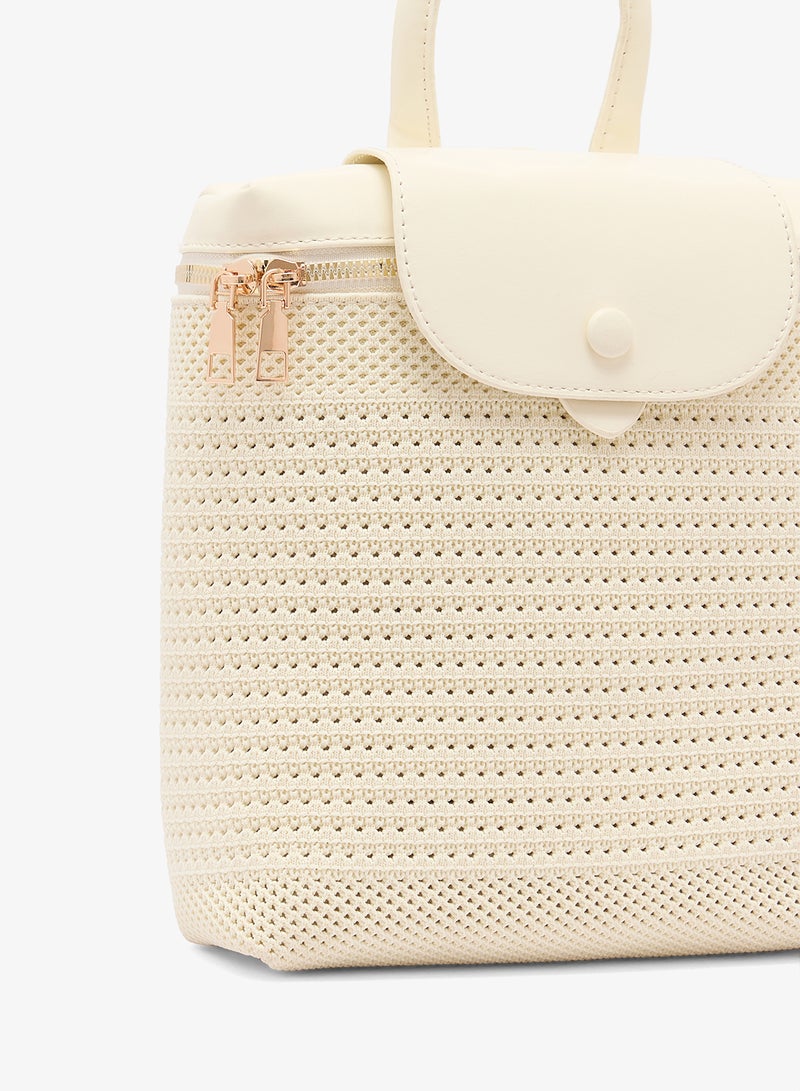 Ginger Woven Texture Backpack - Image 3